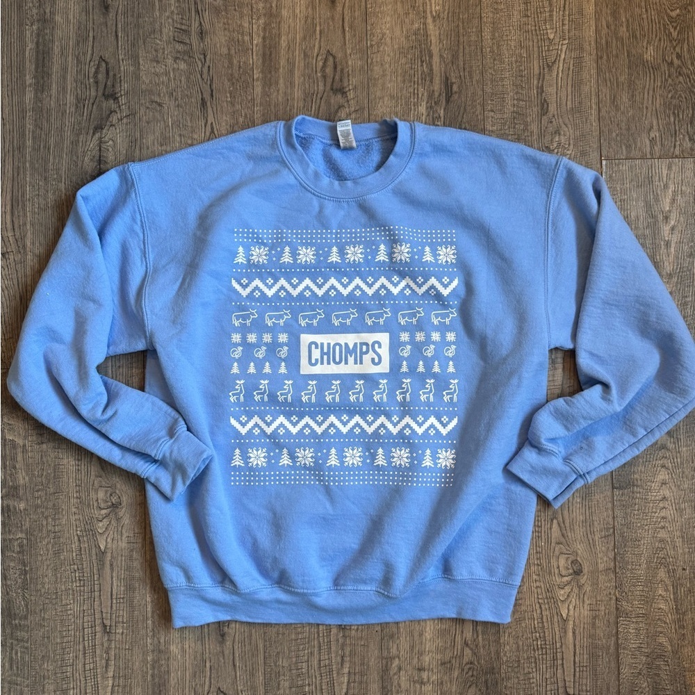 Chomps Beef Sticks Holiday Sweatshirt- Size Large